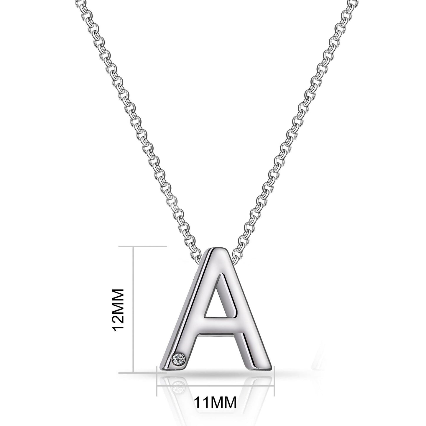 Initial A Necklace with Birthstone Charm Created with Zircondia® Crystals