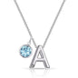 Initial A Necklace with Birthstone Charm Created with Zircondia® Crystals