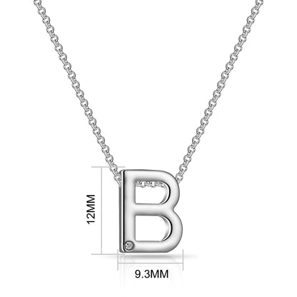 Initial B Necklace with Birthstone Charm Created with Zircondia® Crystals