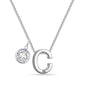 Initial C Necklace with Birthstone Charm Created with Zircondia® Crystals