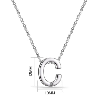 Initial C Necklace with Birthstone Charm Created with Zircondia® Crystals