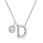 Initial D Necklace with Birthstone Charm Created with Zircondia® Crystals