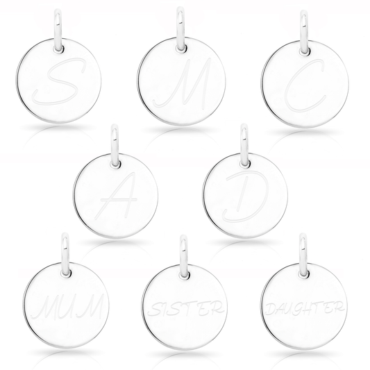 Initial Disc Necklace Charms