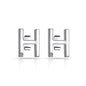 Initial Earrings Letter H Created with Zircondia® Crystals