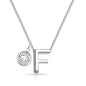 Initial F Necklace with Birthstone Charm Created with Zircondia® Crystals