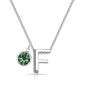 Initial F Necklace with Birthstone Charm Created with Zircondia® Crystals