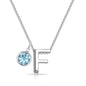 Initial F Necklace with Birthstone Charm Created with Zircondia® Crystals
