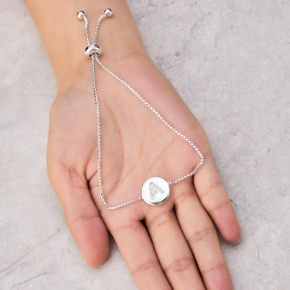 Initial Friendship Bracelet Letter A Created with Zircondia® Crystals