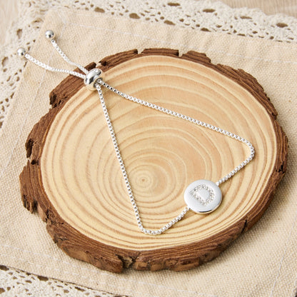 Initial Friendship Bracelet Letter D Created with Zircondia® Crystals