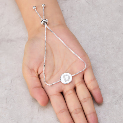 Initial Friendship Bracelet Letter D Created with Zircondia® Crystals