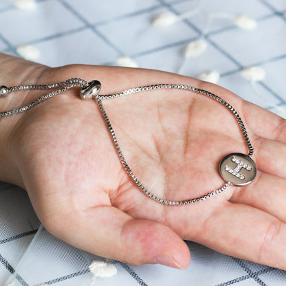 Initial Friendship Bracelet Letter H Created with Zircondia® Crystals
