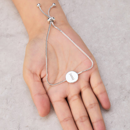 Initial Friendship Bracelet Letter I Created with Zircondia® Crystals