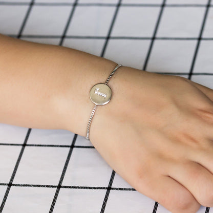 Initial Friendship Bracelet Letter J Created with Zircondia® Crystals