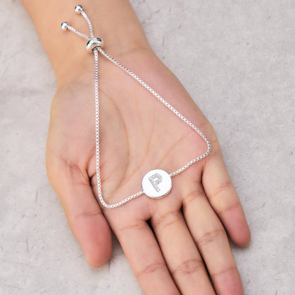 Initial Friendship Bracelet Letter P Created with Zircondia® Crystals