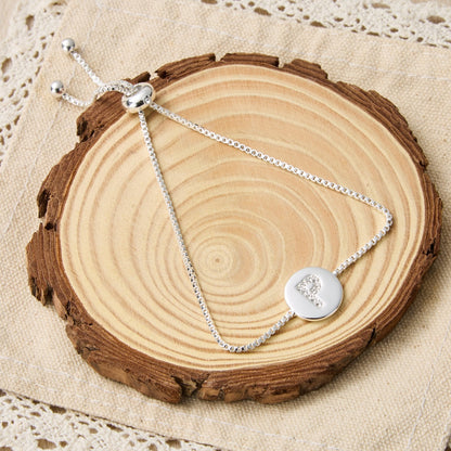 Initial Friendship Bracelet Letter P Created with Zircondia® Crystals