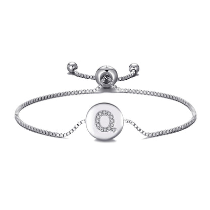 Initial Friendship Bracelet Letter Q Created with Zircondia® Crystals