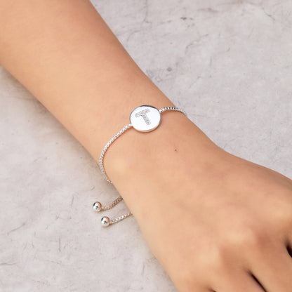 Initial Friendship Bracelet Letter T Created with Zircondia® Crystals