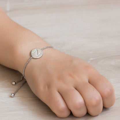 Initial Friendship Bracelet Letter Z Created with Zircondia® Crystals