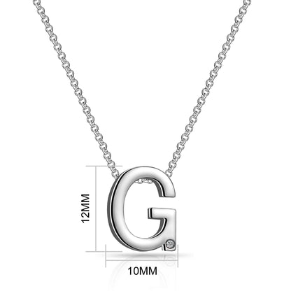 Initial G Necklace with Birthstone Charm Created with Zircondia® Crystals
