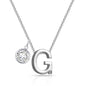 Initial G Necklace with Birthstone Charm Created with Zircondia® Crystals