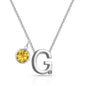 Initial G Necklace with Birthstone Charm Created with Zircondia® Crystals