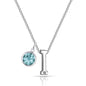 Initial I Necklace with Birthstone Charm Created with Zircondia® Crystals