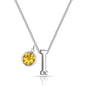 Initial I Necklace with Birthstone Charm Created with Zircondia® Crystals