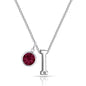 Initial I Necklace with Birthstone Charm Created with Zircondia® Crystals