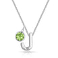 Initial J Necklace with Birthstone Charm Created with Zircondia® Crystals