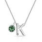 Initial K Necklace with Birthstone Charm Created with Zircondia® Crystals
