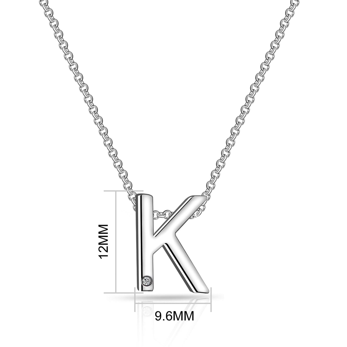 Initial K Necklace with Birthstone Charm Created with Zircondia® Crystals