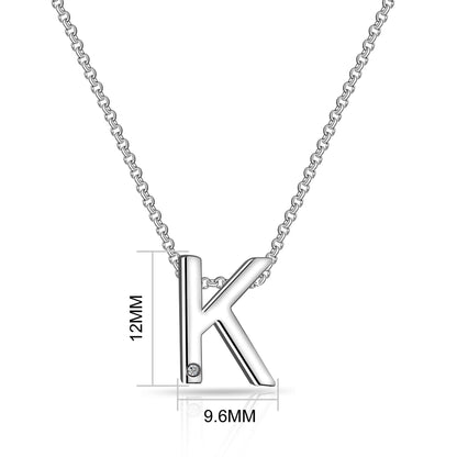 Initial K Necklace with Birthstone Charm Created with Zircondia® Crystals