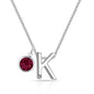 Initial K Necklace with Birthstone Charm Created with Zircondia® Crystals