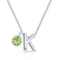 Initial K Necklace with Birthstone Charm Created with Zircondia® Crystals