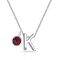 Initial K Necklace with Birthstone Charm Created with Zircondia® Crystals