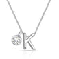 Initial K Necklace with Birthstone Charm Created with Zircondia® Crystals