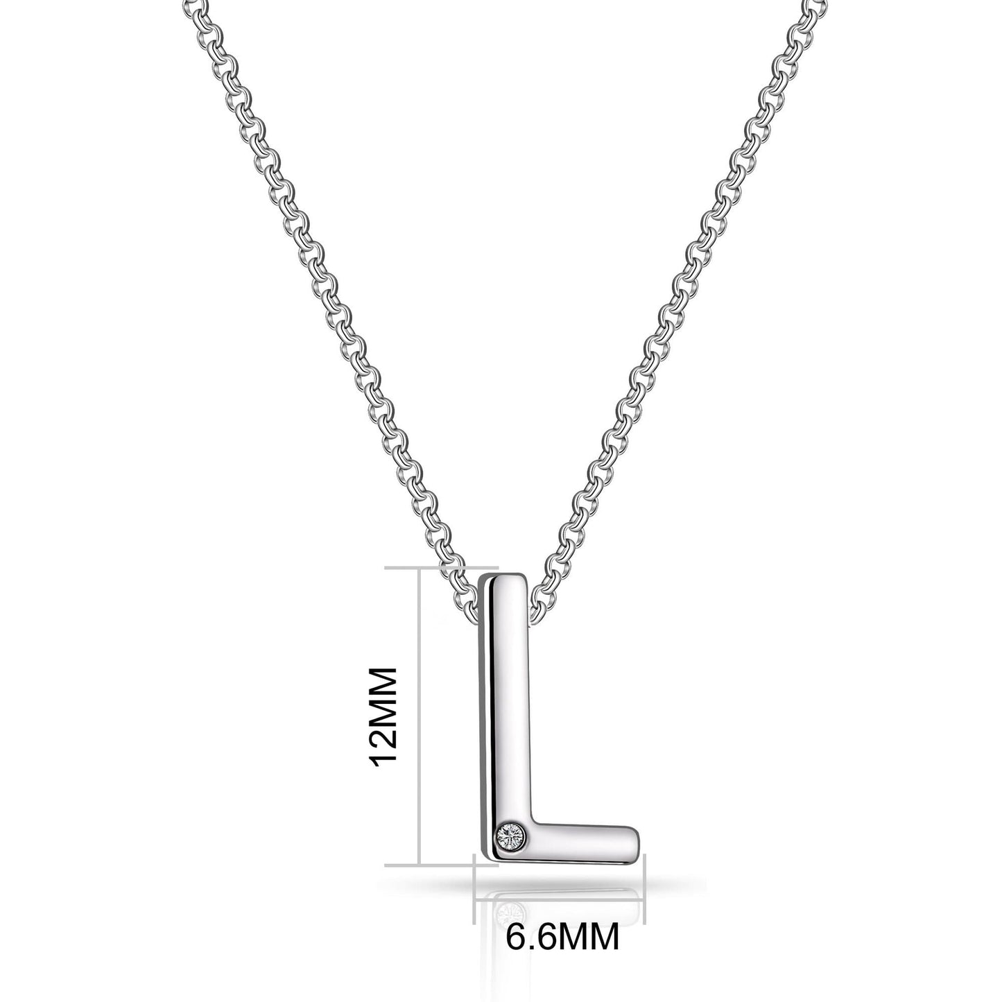 Initial L Necklace with Birthstone Charm Created with Zircondia® Crystals