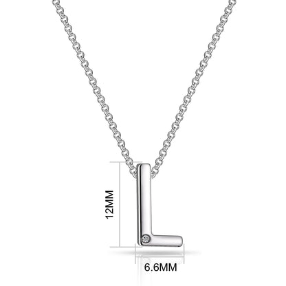 Initial L Necklace with Birthstone Charm Created with Zircondia® Crystals