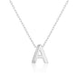 Initial Necklace Letter A Created with Zircondia® Crystals