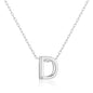 Initial Necklace Letter D Created with Zircondia® Crystals