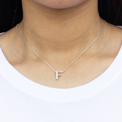 Collier Initial Lettre F Orné de Cristaux Zircondia®