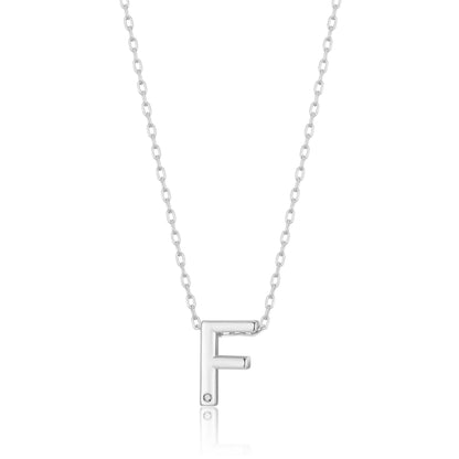 Collier Initial Lettre F Orné de Cristaux Zircondia®