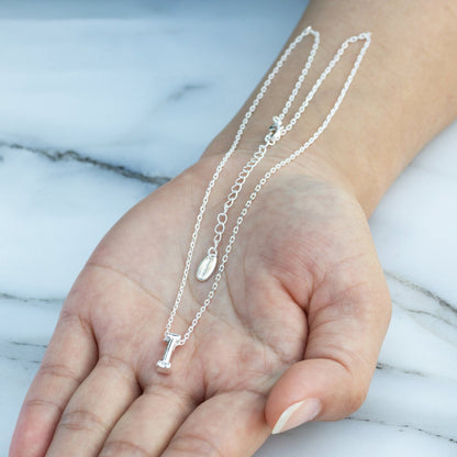 Initial Necklace Letter I Created with Zircondia® Crystals