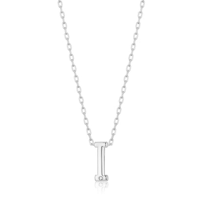 Initial Necklace Letter I Created with Zircondia® Crystals