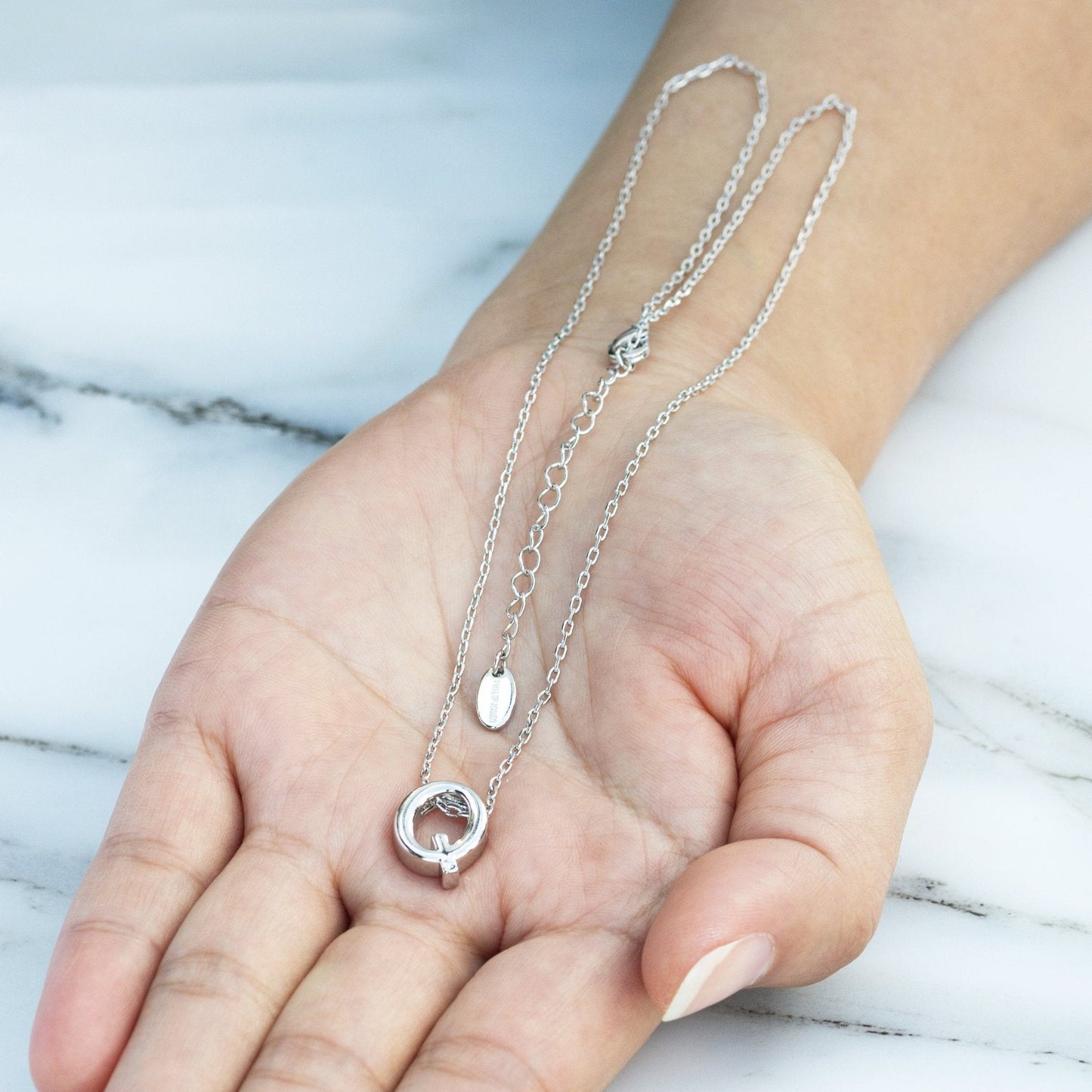 Initial Necklace Letter Q Created with Zircondia® Crystals