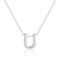 Initial Necklace Letter U Created with Zircondia® Crystals