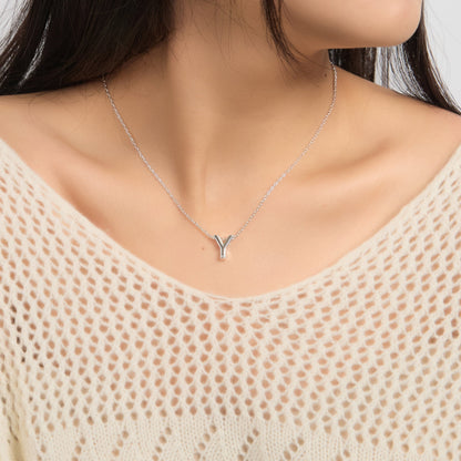 Collier Initial Lettre Y Orné de Cristaux Zircondia®