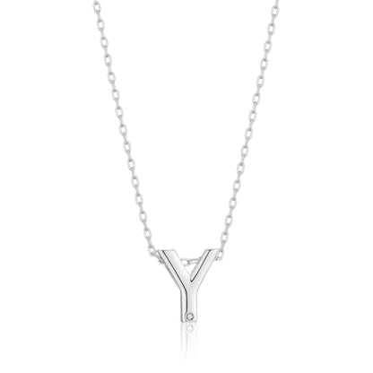Collier Initial Lettre Y Orné de Cristaux Zircondia®