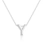 Initial Necklace Letter Y Created with Zircondia® Crystals