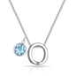 Initial O Necklace with Birthstone Charm Created with Zircondia® Crystals